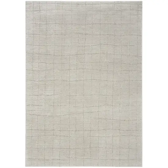 Beige and Gray Abstract Power Loom Area Rug Photo 2