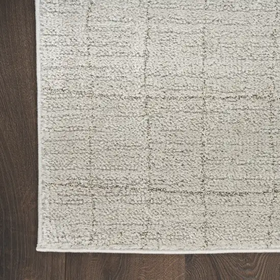 Beige and Gray Abstract Power Loom Area Rug Photo 4