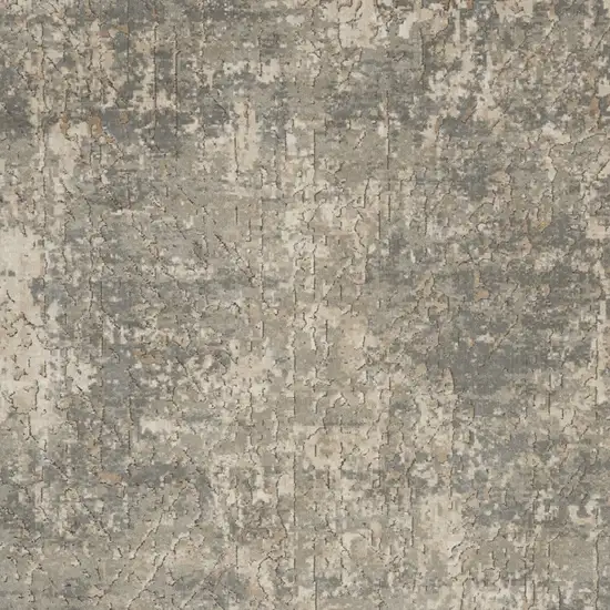 Beige and Gray Abstract Power Loom Area Rug Photo 5