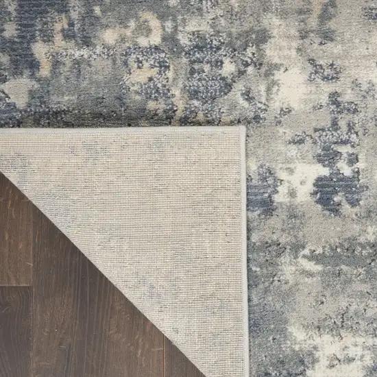 Beige and Gray Abstract Power Loom Area Rug Photo 5