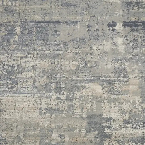 Beige and Gray Abstract Power Loom Area Rug Photo 6