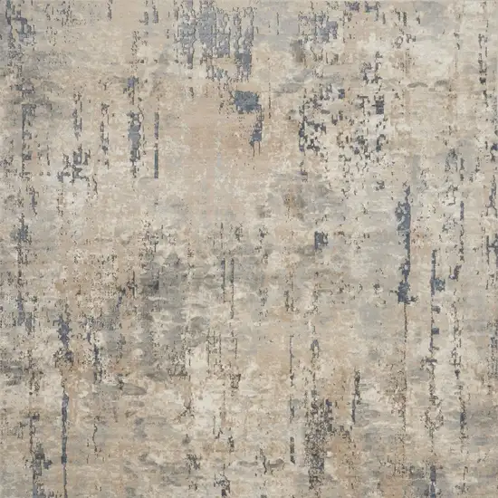 Beige and Gray Abstract Power Loom Area Rug Photo 8