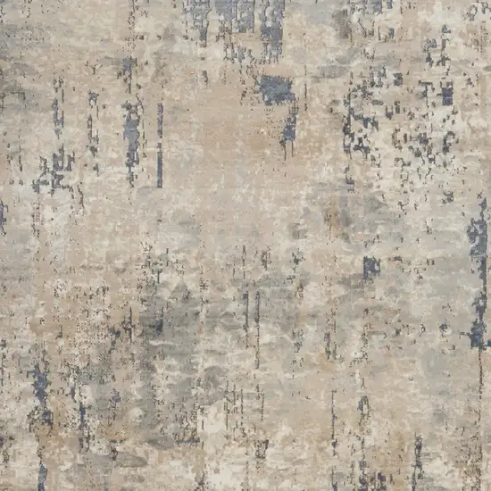 Beige and Gray Abstract Power Loom Area Rug Photo 7