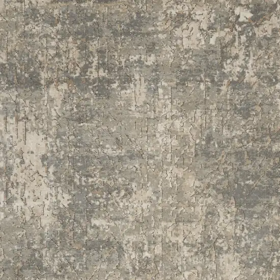 Beige and Gray Abstract Power Loom Area Rug Photo 5