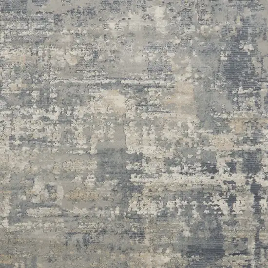 Beige and Gray Abstract Power Loom Area Rug Photo 6