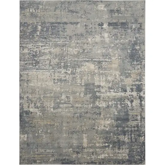 Beige and Gray Abstract Power Loom Area Rug Photo 2