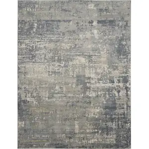 Photo of Beige and Gray Abstract Power Loom Area Rug