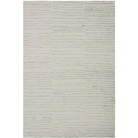 Beige and Gray Abstract Power Loom Distressed Area Rug Photo 2