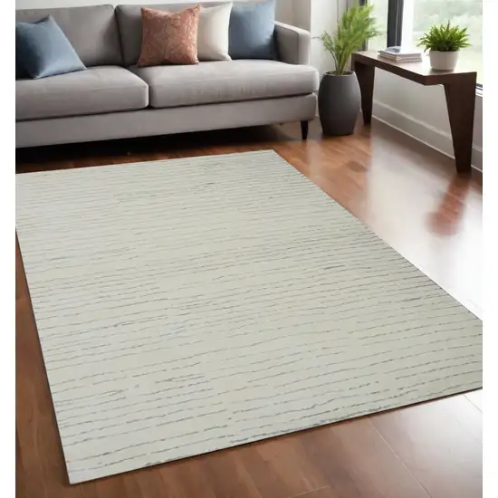 Beige and Gray Abstract Power Loom Distressed Area Rug Photo 1