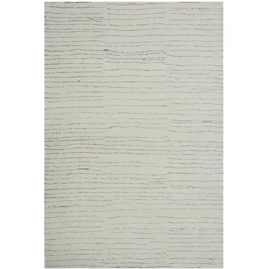 Beige and Gray Abstract Power Loom Distressed Area Rug Photo 4