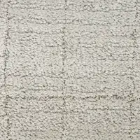 Photo of Beige and Gray Abstract Power Loom Runner Rug