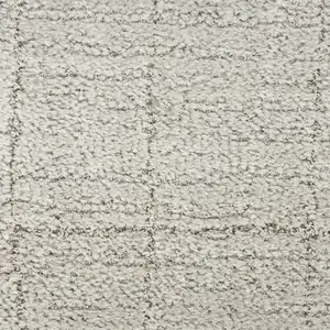 Photo of Beige and Gray Abstract Power Loom Runner Rug