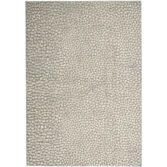 Beige and Gray Animal Print Power Loom Area Rug Photo 2