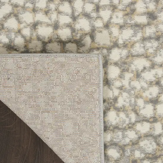 Beige and Gray Animal Print Power Loom Area Rug Photo 5