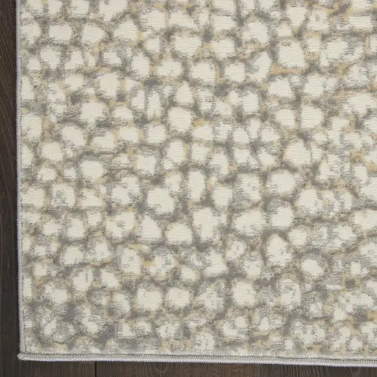 Beige and Gray Animal Print Power Loom Area Rug Photo 4