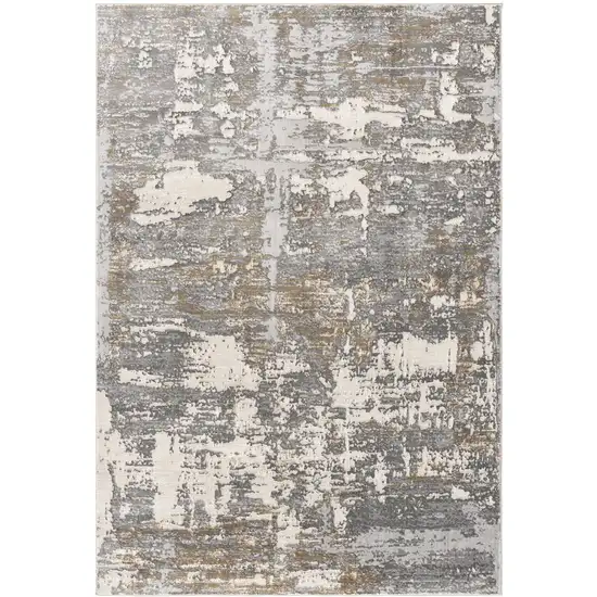 Beige and Gray Distressed Area Rug Photo 7