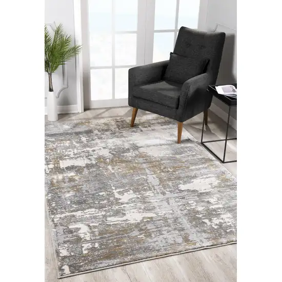 Beige and Gray Distressed Area Rug Photo 10