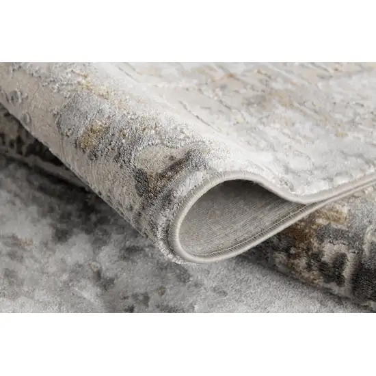 Beige and Gray Distressed Area Rug Photo 8