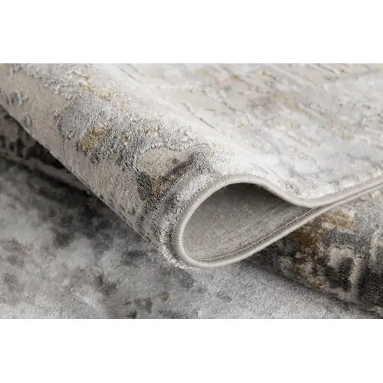 Beige and Gray Distressed Area Rug Photo 6