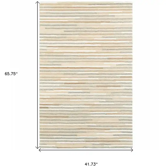 Beige and Gray Eclectic Lines Area Rug Photo 5