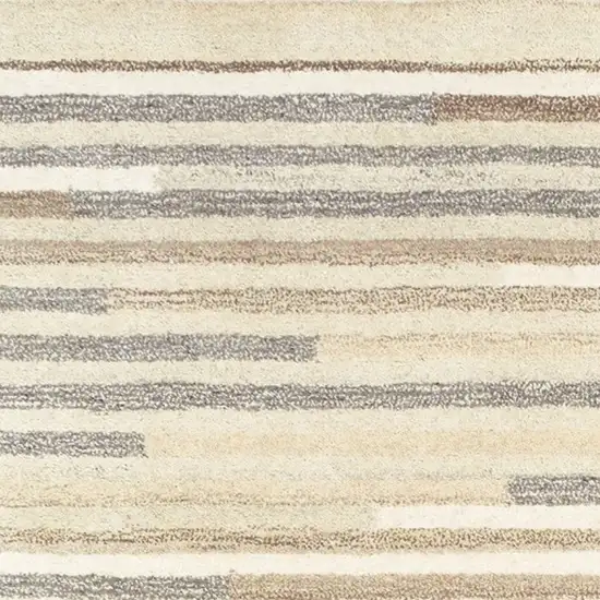 Beige and Gray Eclectic LinesRunner Rug Photo 3