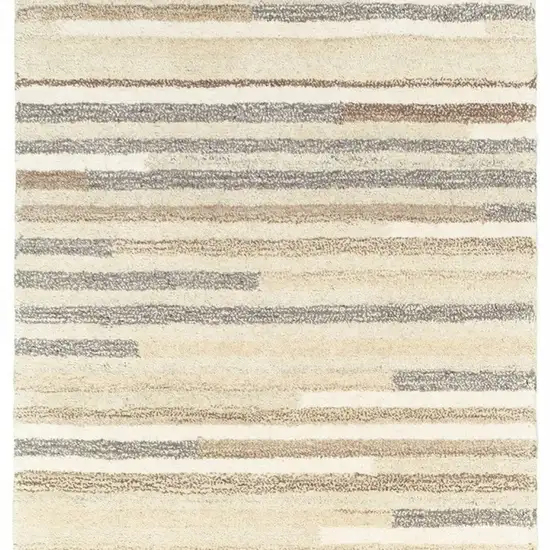 Beige and Gray Eclectic LinesRunner Rug Photo 4