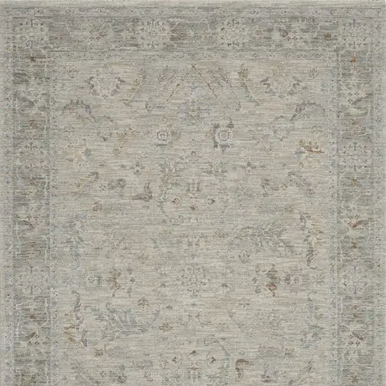 Beige and Gray Floral Power Loom Area Rug Photo 7