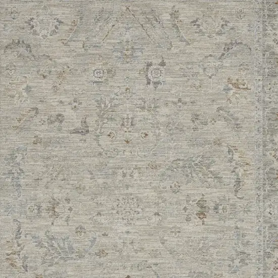 Beige and Gray Floral Power Loom Area Rug Photo 6