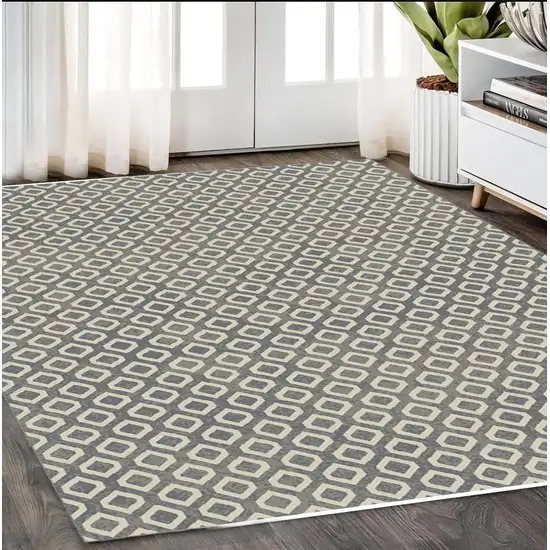 Beige and Gray Geometric Area Rug Photo 1