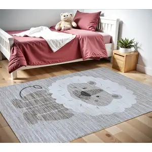 Photo of Beige and Gray Juvenile Animals Youthful Area Rug