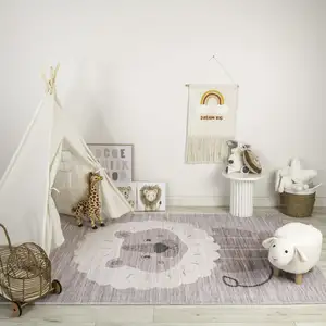 Photo of Beige and Gray Juvenile Animals Youthful Area Rug