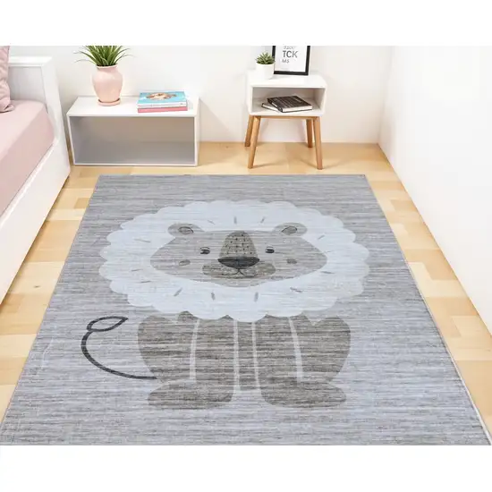 Beige and Gray Juvenile Animals Youthful Area Rug Photo 3