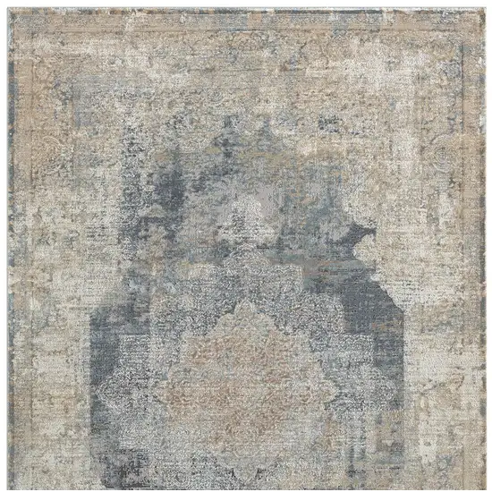 Beige and Gray Medallion Area Rug Photo 9