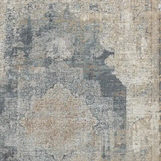 Beige and Gray Medallion Area Rug Photo 9