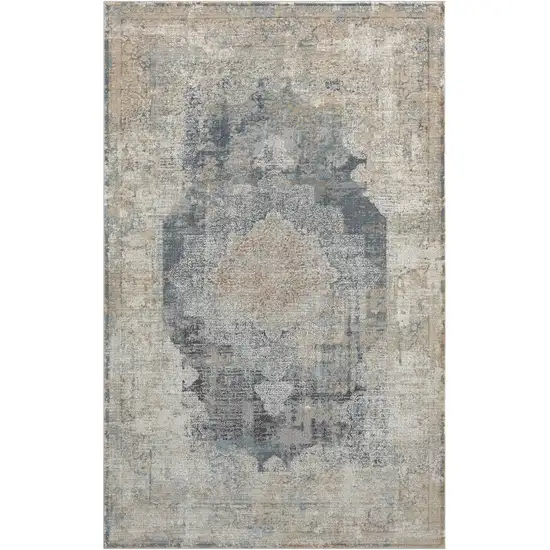 Beige and Gray Medallion Area Rug Photo 2