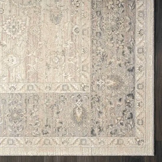 Beige and Gray Medallion Area Rug Photo 6