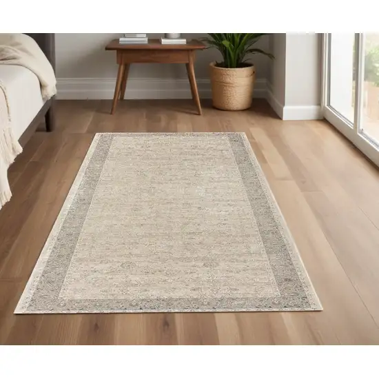 Beige and Gray Medallion Area Rug Photo 1