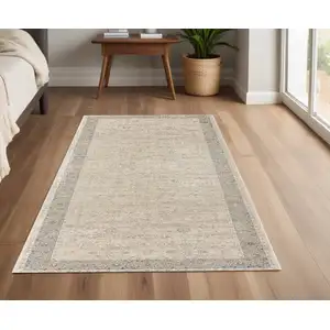 Photo of Beige and Gray Medallion Area Rug