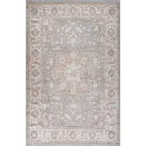 Photo of Beige and Gray Oriental Distressed Area Rug