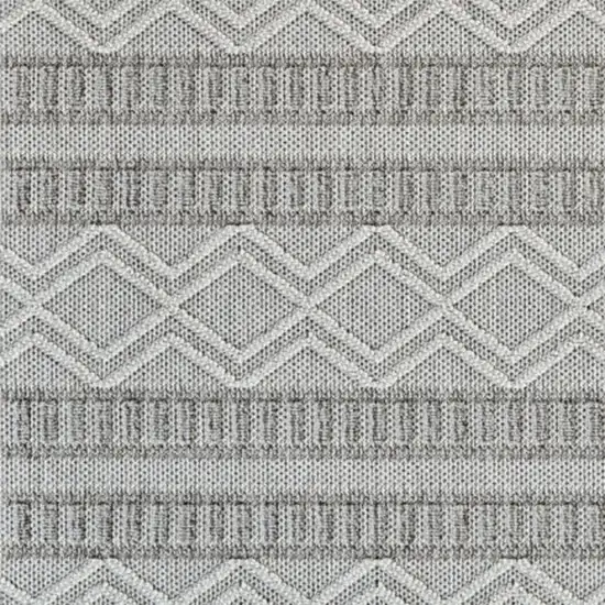 Beige and Gray Striped Distressed Indoor Outdoor Area Rug Photo 7