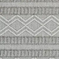 Photo of Beige and Gray Striped Distressed Indoor Outdoor Area Rug