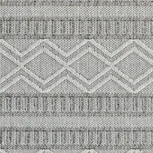 Photo of Beige and Gray Striped Distressed Indoor Outdoor Area Rug