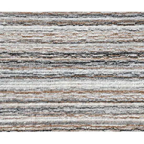 Beige and Gray Wool Blend Abstract Lines Hand Loomed Area Rug Photo 7