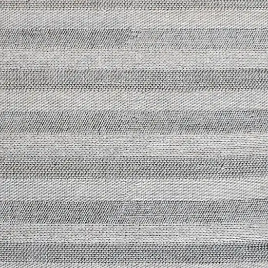 Beige and Gray Wool Blend Striped Hand Loomed Area Rug Photo 4