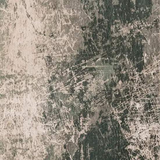 Beige and Green Abstract Non Skid Area Rug Photo 5