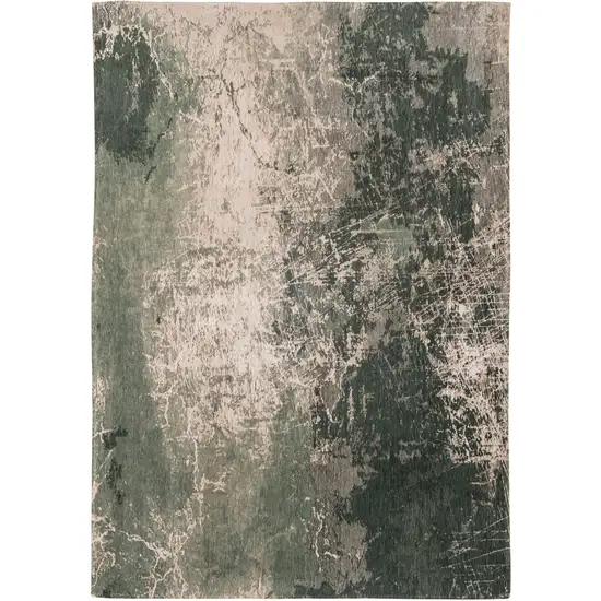 Beige and Green Abstract Non Skid Area Rug Photo 2