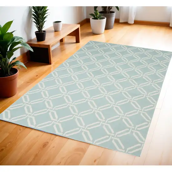 Beige and Green Trellis Area Rug Photo 1