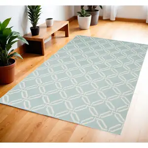 Photo of Beige and Green Trellis Area Rug