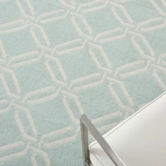 Beige and Green Trellis Area Rug Photo 8