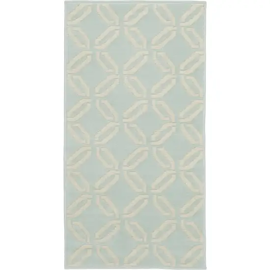 Beige and Green Trellis Area Rug Photo 2